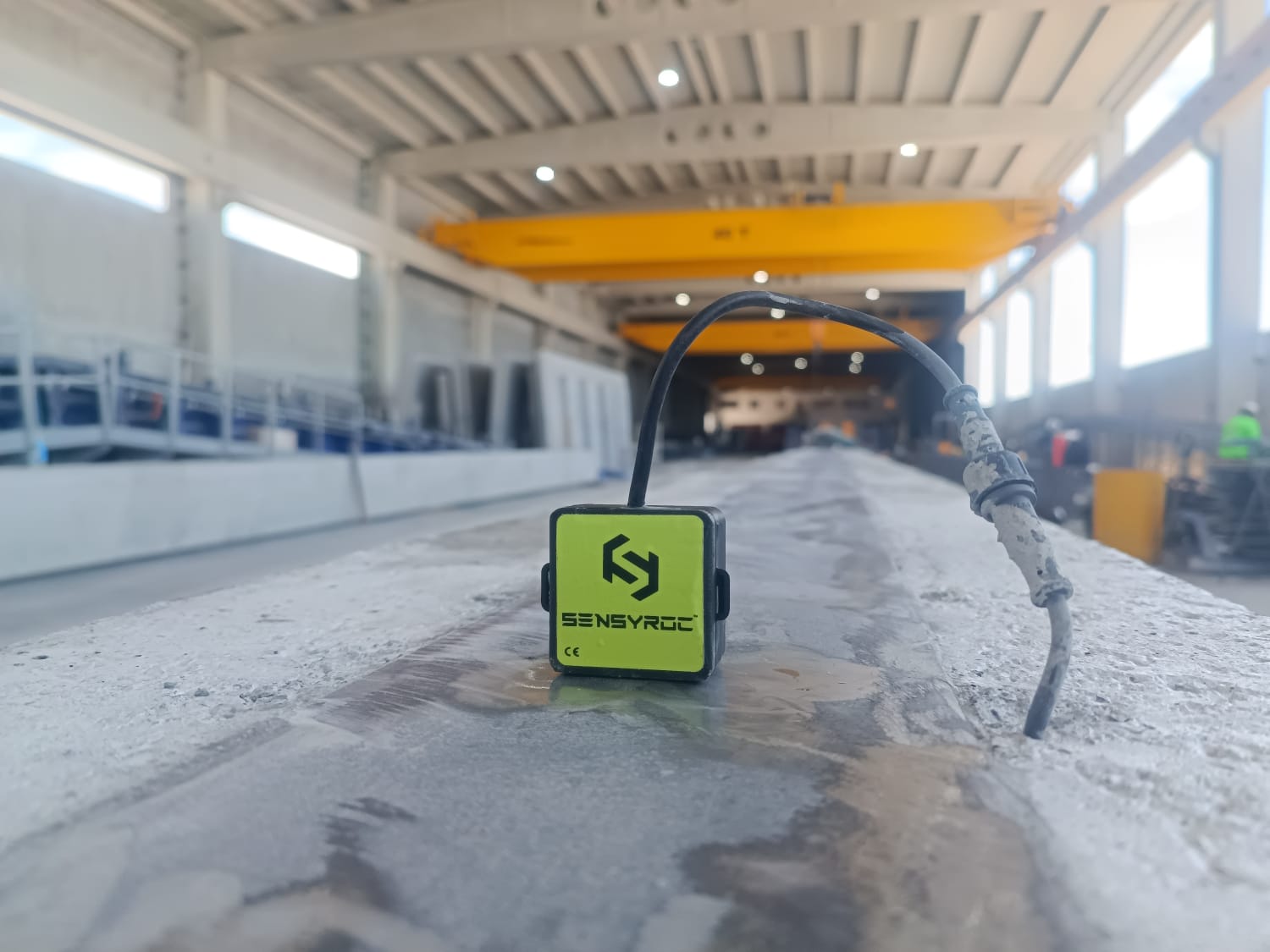 SensyRoc II wireless sensor on precast bed